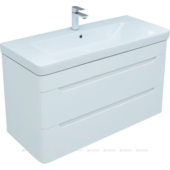 Тумба подвесная с раковиной Aquanet София 105 см 274116, белый фото 6