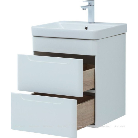 Тумба подвесная с раковиной Aquanet София 50 см 274171, белый фото 5