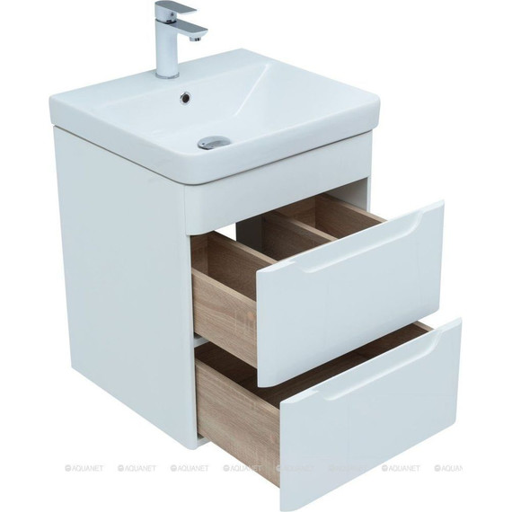 Тумба подвесная с раковиной Aquanet София 50 см 274171, белый фото 7