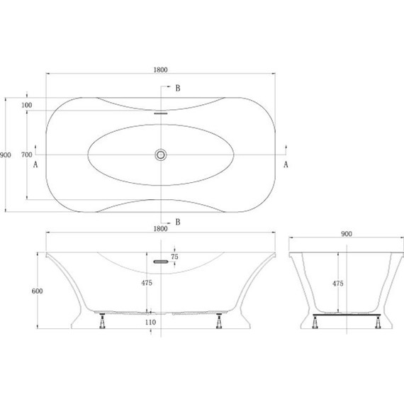 Ванна отдельностоящая Azario Bordeaux 180x90 см 76972 фото 7