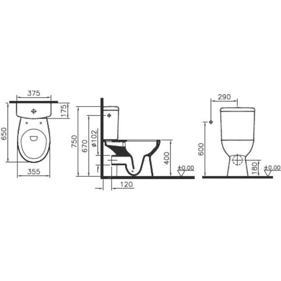 Унитаз-компакт Vitra S10 9864B003-7201 с тонкой крышкой микролифт - 3 Унитаз-компакт Vitra S10 9864B003-7201 с тонкой крышкой микролифт фото 3