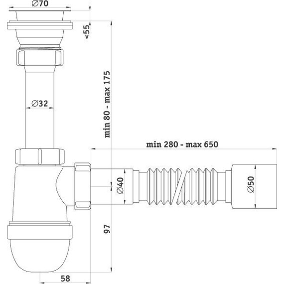 Сифон для умывальника Ани Пласт C0510 - 3 Сифон для умывальника Ани Пласт C0510 фото 3