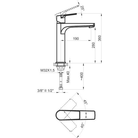 Смеситель для раковины высокий Azario Viano AZ-15834551, Цвет производителя: хром фото 2