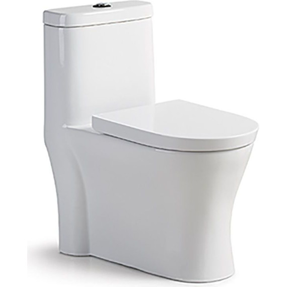Унитаз-компакт безободковый SantiLine SL-5010 с крышкой микролифт фото 