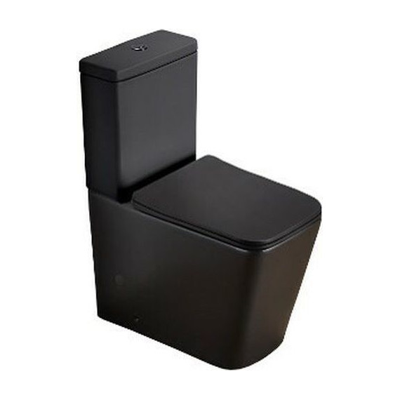 Унитаз-компакт безободковый SantiLine SL-5017MB с крышкой микролифт, черный матовый, Цвет производителя: чёрный матовый фото 