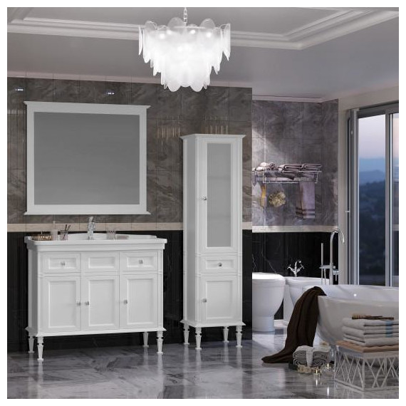 Пенал напольный Opadiris Кантара 45 см R, белый матовый фото 3