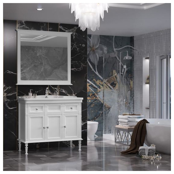 Зеркало Opadiris Кантара 105 см, белый матовый - 3 Зеркало Opadiris Кантара 105 см, белый матовый фото 3