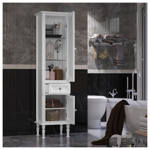 Пенал напольный Opadiris Кантара 45 см R, белый матовый фото 2