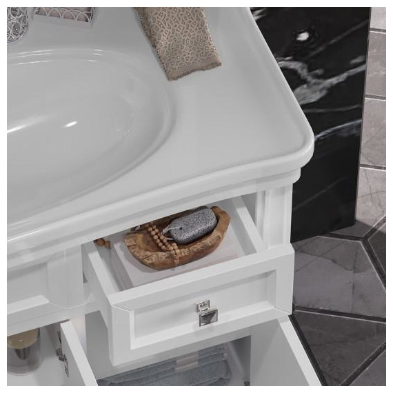 Тумба напольная с раковиной Opadiris Кантара 105 см, белый матовый - 5 Тумба напольная с раковиной Opadiris Кантара 105 см, белый матовый фото 5