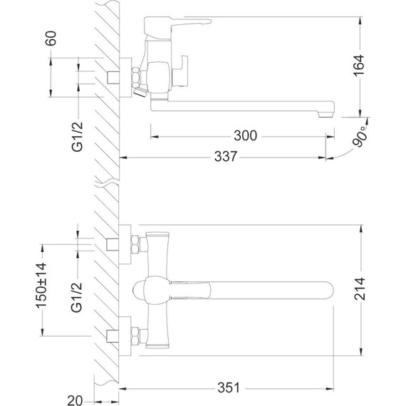 Смеситель для ванны Lemark Evitta LM0551C фото 5