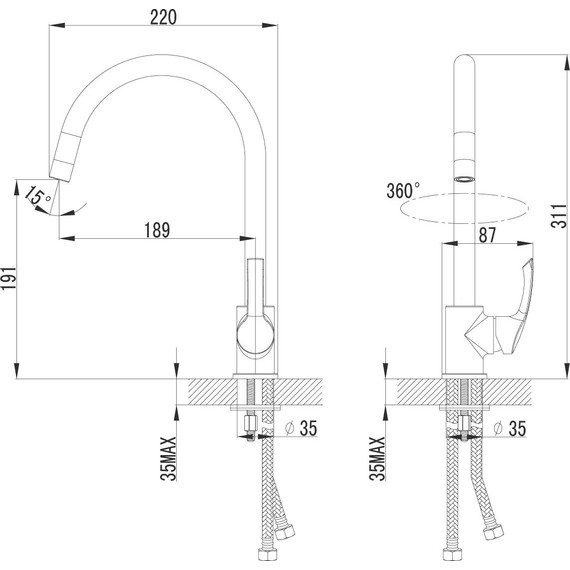 Смеситель для кухни Lemark Plus Strike LM1105C фото 6