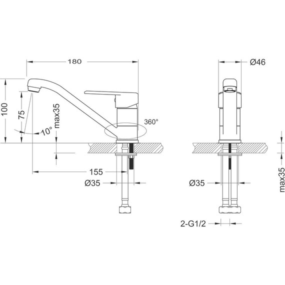 Смеситель для раковины Lemark Point LM0307C фото 5