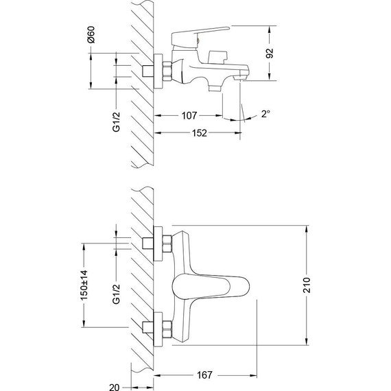 Смеситель для ванны Lemark Point LM0314C - 5 Смеситель для ванны Lemark Point LM0314C фото 5