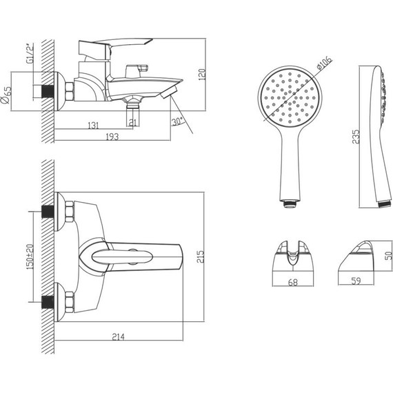 Смеситель для ванны Lemark Mars LM3514C фото 5