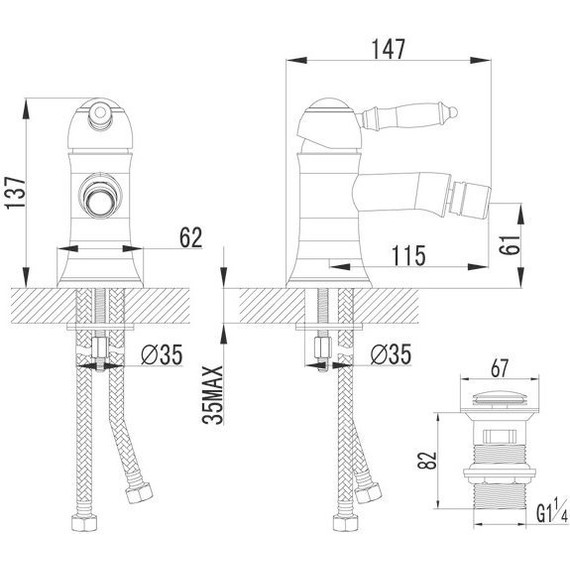 Смеситель для биде Lemark Villa LM4808C фото 2