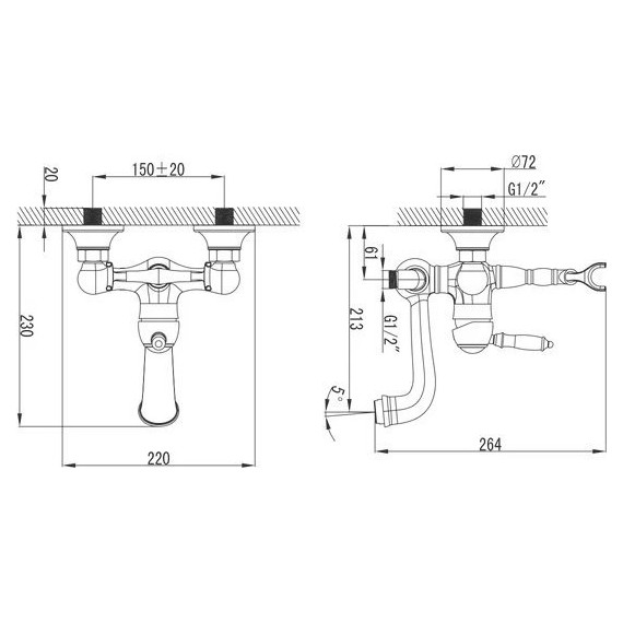 Смеситель для ванны Lemark Villa LM4812C фото 4