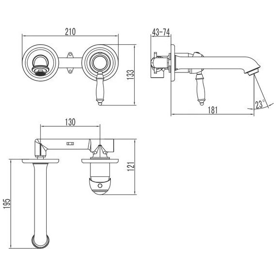 Смеситель для раковины настенный Lemark Villa LM4826C фото 2