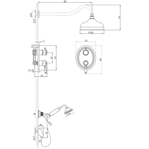 Душевая система для душа Lemark Villa LM4829B, бронза фото 2