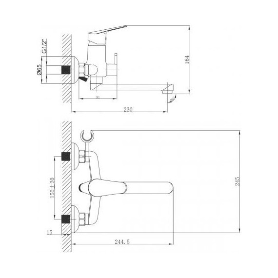 Смеситель для ванны Lemark Partner LM6513C фото 3