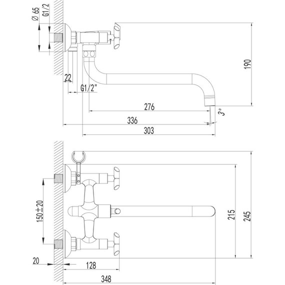 Смеситель для ванны Lemark Practica LM7551C фото 3