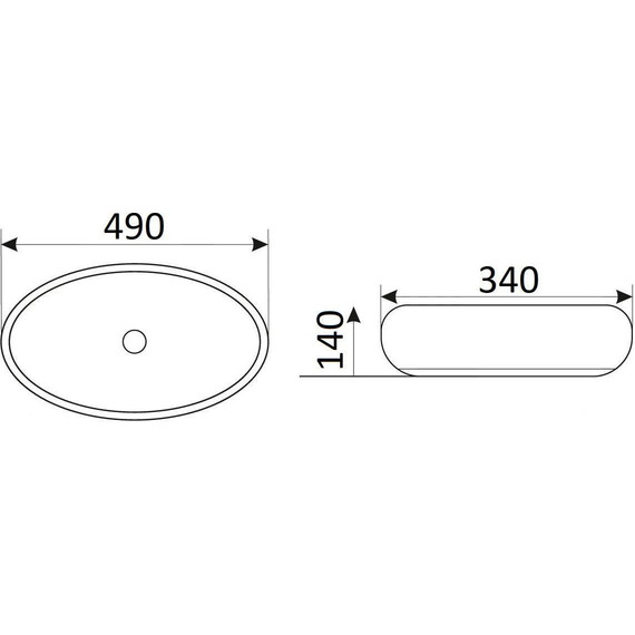 Раковина-чаша CeramaLux NC 48 см 433SS, белый/серый фото 2