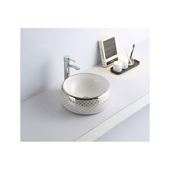 Раковина-чаша CeramaLux NC 39 см 5004SP, белый/серый фото 2
