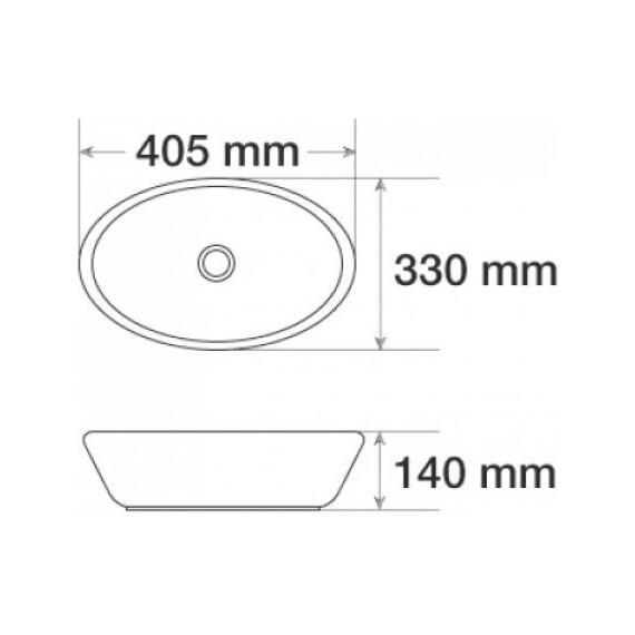 Раковина-чаша CeramaLux NC 40 см 7138BW, белый/черный фото 2