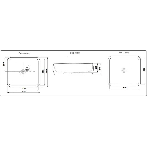 Раковина-чаша CeramaLux NC 45 см 78321, белый/серый фото 2