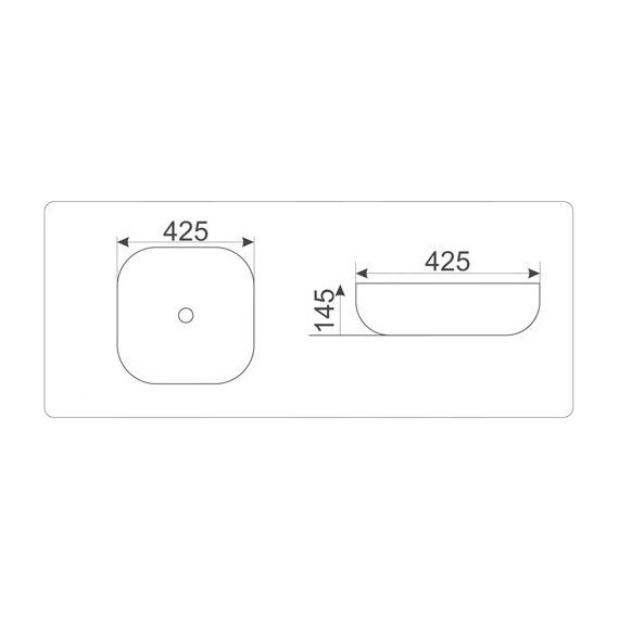 Раковина-чаша CeramaLux LuxeLine 42 см D1301H021, белый/серый фото 4