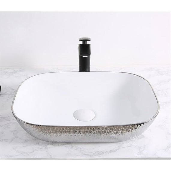 Раковина-чаша CeramaLux LuxeLine 45 см D1333H021, белый/серый фото 2