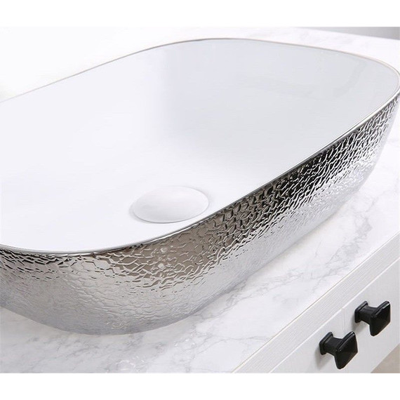 Раковина-чаша CeramaLux LuxeLine 45 см D1333H021, белый/серый фото 4