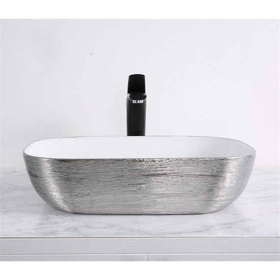 Раковина-чаша CeramaLux LuxeLine 45 см D1333H131, белый/серый фото 3