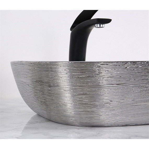 Раковина-чаша CeramaLux LuxeLine 45 см D1333H131, белый/серый фото 5