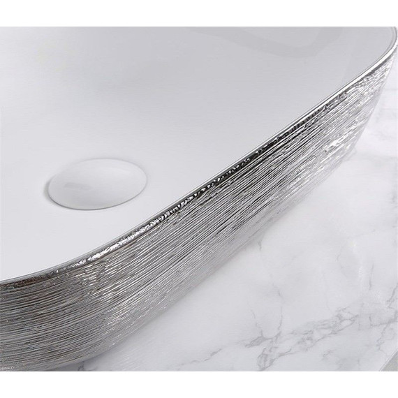 Раковина-чаша CeramaLux LuxeLine 45 см D1333H131, белый/серый фото 6