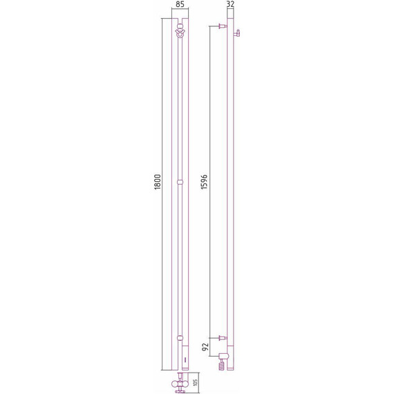 Полотенцесушитель электрический Сунержа Нюанс 3.0 П2 1800x85 мм 00-5843-1853 R фото 6