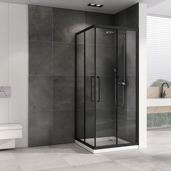 Душевое ограждение Abber Schwarzer Diamant 100х100 см AG02100BH, чёрный/прозрачное фото 2