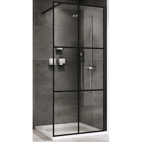 Душевая перегородка Abber Immer Offen 120 см AG62120B, черный/прозрачное - 2 Душевая перегородка Abber Immer Offen 120 см AG62120B, черный/прозрачное фото 2