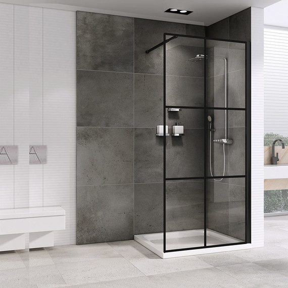 Душевая перегородка Abber Immer Offen 120 см AG62120B, черный/прозрачное - 4 Душевая перегородка Abber Immer Offen 120 см AG62120B, черный/прозрачное фото 4