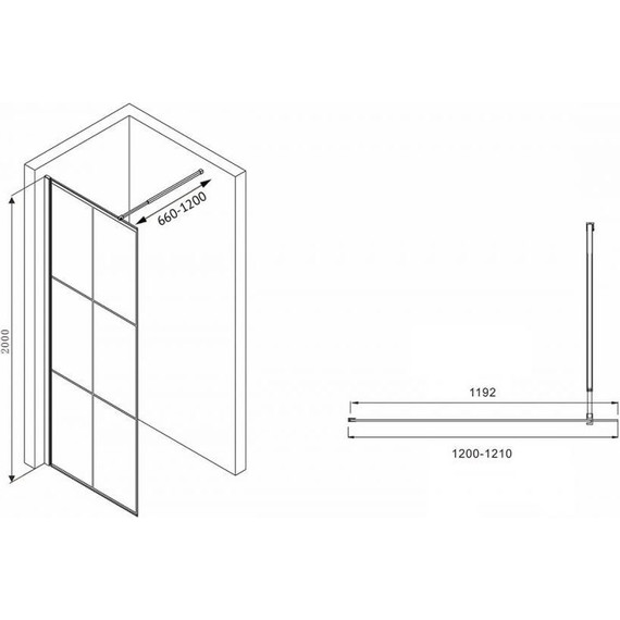 Душевая перегородка Abber Immer Offen 120 см AG62120B, черный/прозрачное - 7 Душевая перегородка Abber Immer Offen 120 см AG62120B, черный/прозрачное фото 7