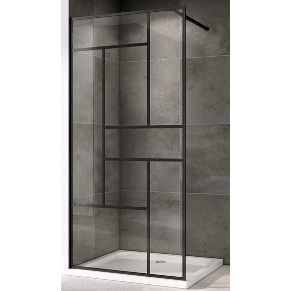 Душевая перегородка Abber Immer Offen 100 см AG63100B, черный/прозрачное фото 2