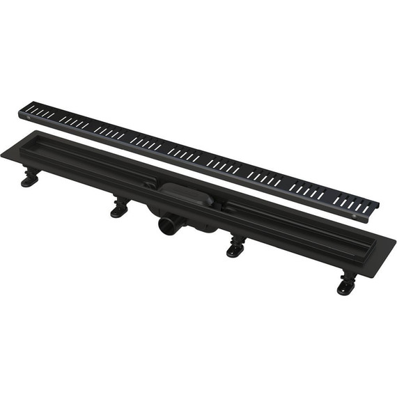 Трап Alcadrain 75 см APZ10BLACK-750M, черный матовый (AG101101750), Цвет производителя: чёрный матовый, Размер трапа: 750 фото 