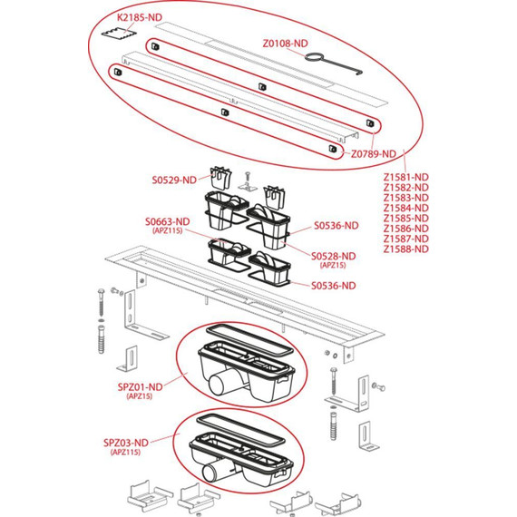 Трап AlcaPlast 85 см APZ115-850, нержавеющая сталь, Цвет производителя: нержавеющая сталь, Размер трапа: 850 фото 3