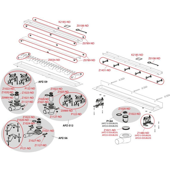 Трап Alcadrain 85 см APZ13-DOUBLE9-850, нержавеющая сталь (AG071401850), Цвет производителя: хром, Размер трапа: 850 фото 3