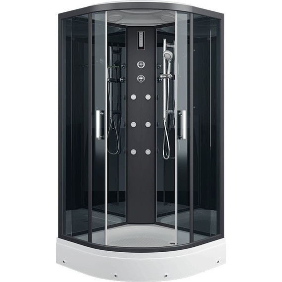 Душевая кабина Erlit ER5710P-C24 100х100 см, чёрный/тонированное фото 