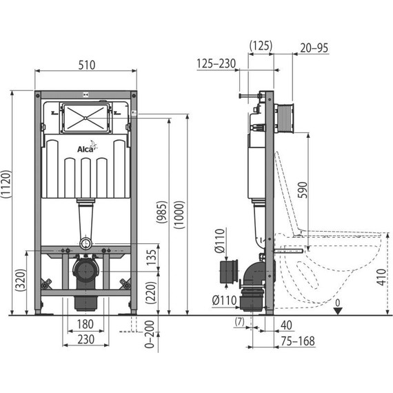 Инсталляция для подвесного унитаза Alcaplast Sadromodul AM101/1120W фото 3