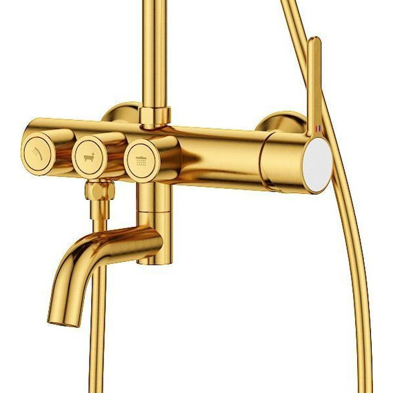 Душевая стойка Cezares ECO-CVD-BORO, брашированное золото, Цвет производителя: золото фото 2
