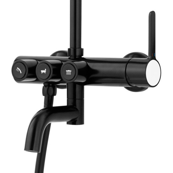 Душевая стойка Cezares ECO-CVD-NOP, чёрный матовый, Цвет производителя: чёрный матовый фото 2