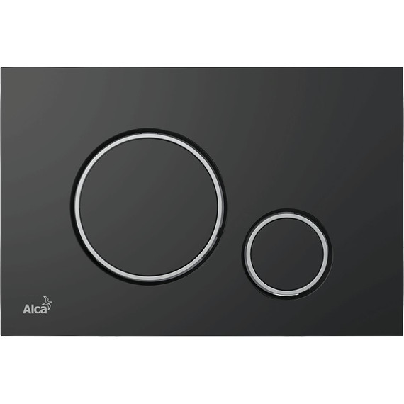 Кнопка смыва Alcaplast Thin M778, черный матовый/хром глянец фото 