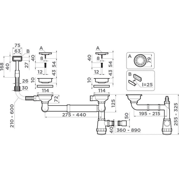 Арматура для кухонной мойки Omoikiri WK-1.5 IN 4956485, нержавеющая сталь фото 2