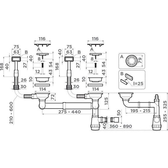 Арматура для кухонной мойки Omoikiri WK-2C GM 4956498, вороненая сталь фото 2